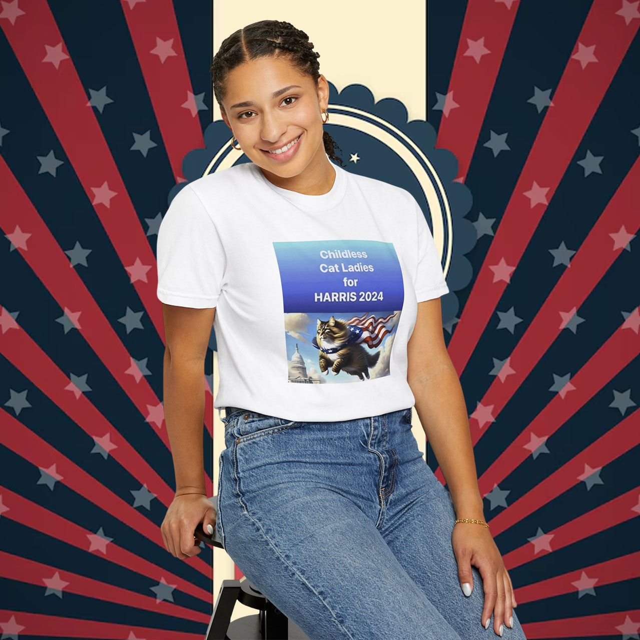 Childless For Cat Ladies For Kamala Harris Unisex T-Shirt