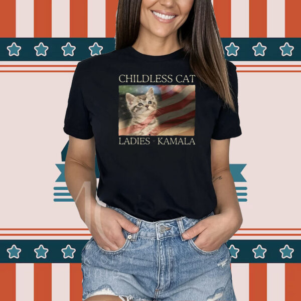 American Flag Cat Lady Kamala Shirt Childless Cat Ladies Kamala Shirt