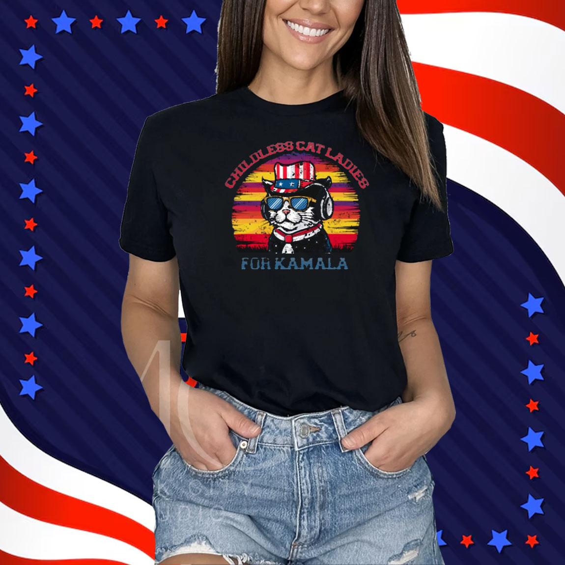 Cat Ladies For Kamala 2024 Tshirt,Democrat Gift Shirt