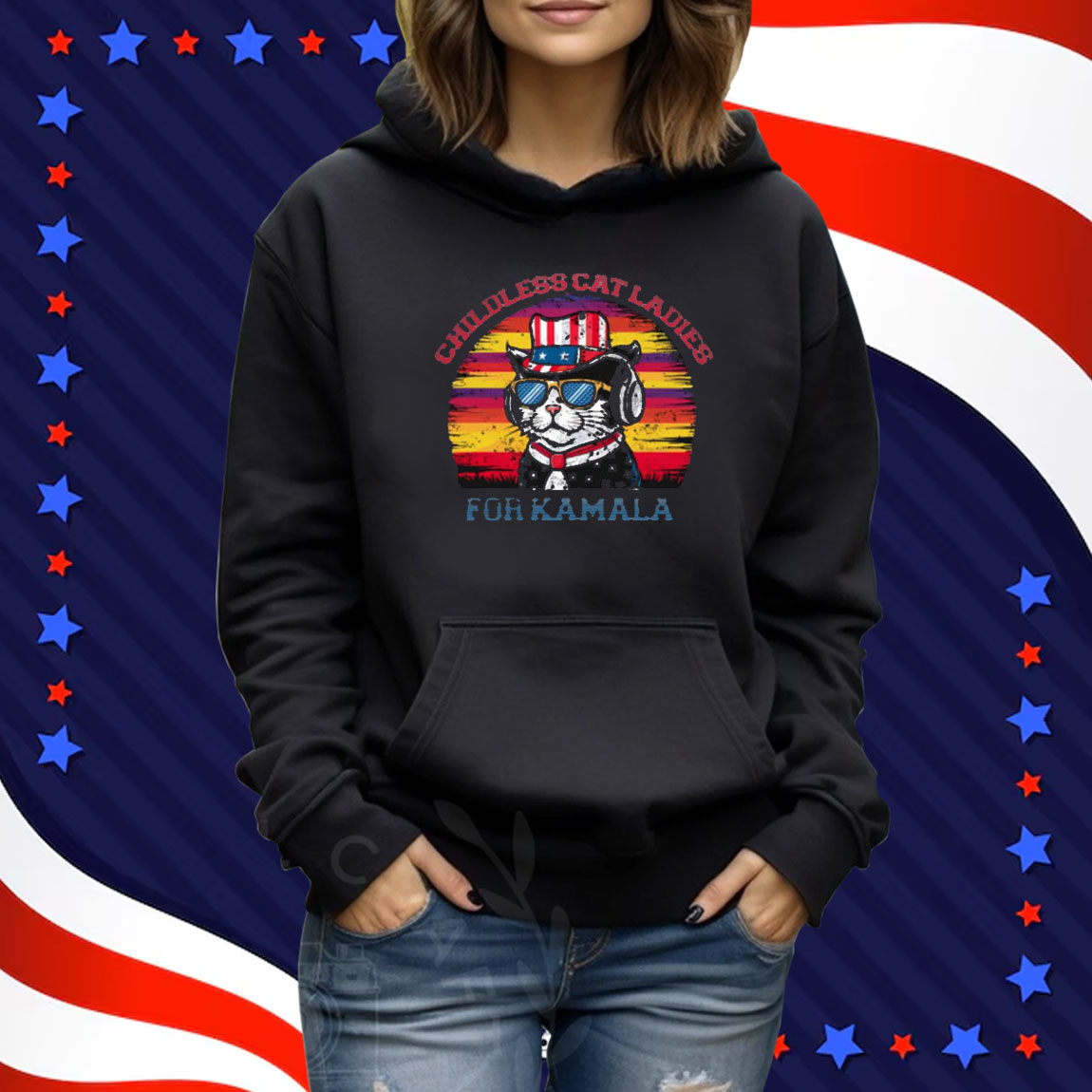 Cat Ladies For Kamala 2024 Tshirt,Democrat Gift Shirt
