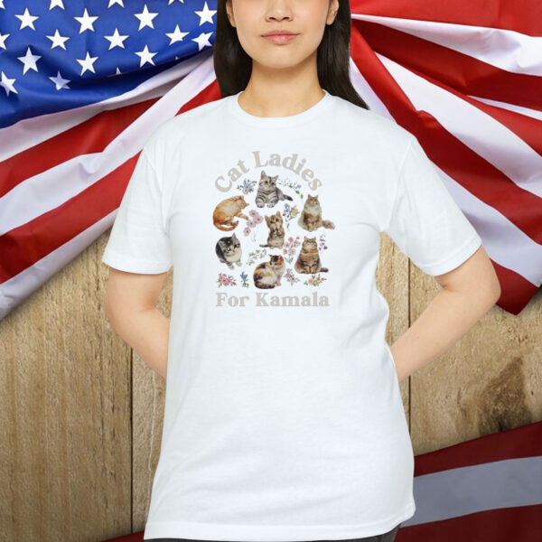 Cat Ladies for Kamala Harris Shirt Cat Lady Tshirt Kamala Vote Madam President Shirt