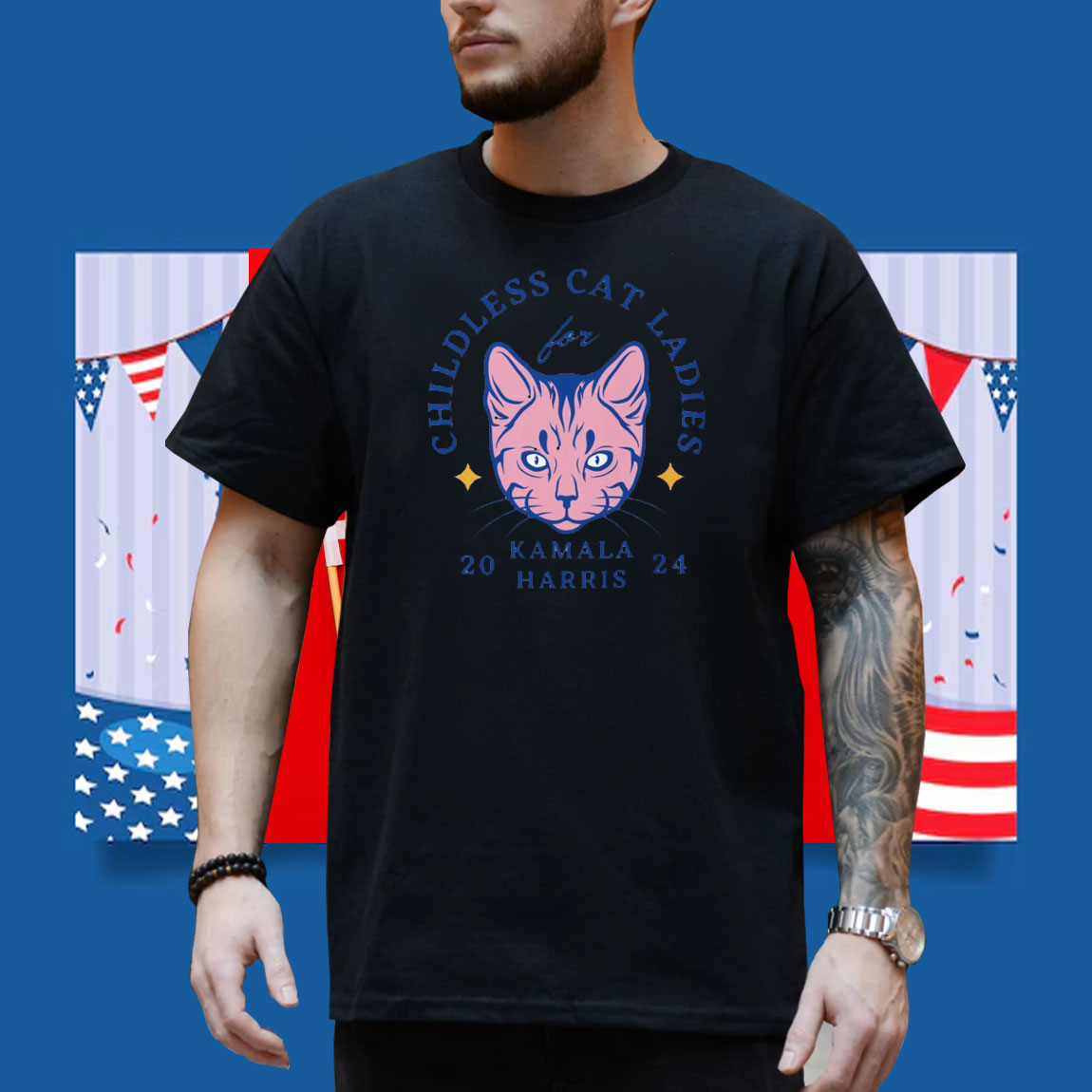 Cat Ladies for Kamala T-shirt, Childless Cat Ladies For Harris 2024 Shirt