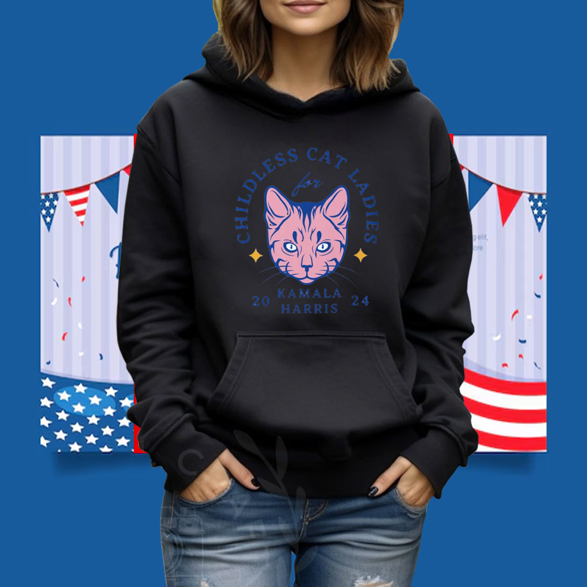 Cat Ladies for Kamala T-shirt, Childless Cat Ladies For Harris 2024 Shirt