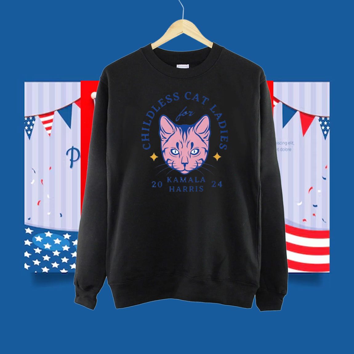 Cat Ladies for Kamala T-shirt, Childless Cat Ladies For Harris 2024 Shirt