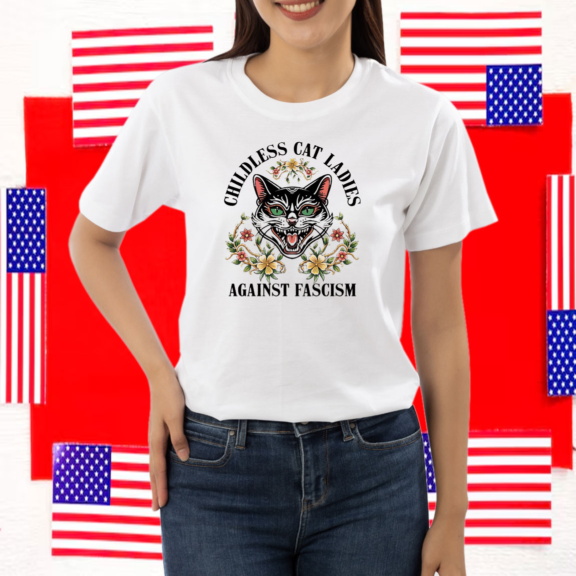 Childless Cat Ladies Against Fascism Png, Childless Cat Lady Vote Kamala Shirt