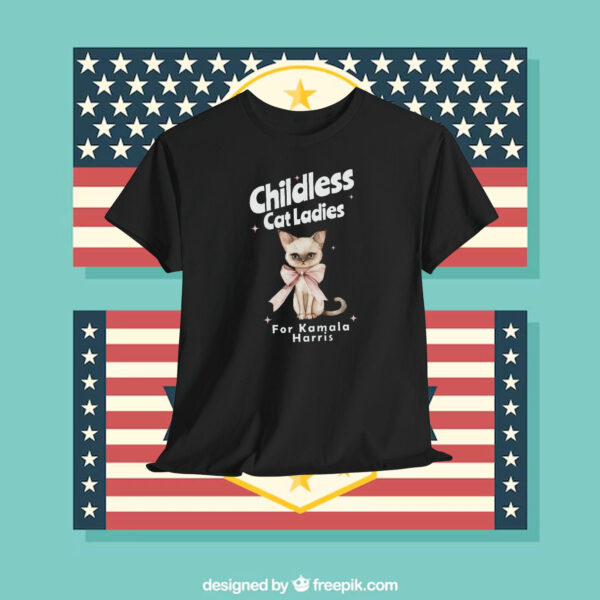 Childless Cat Ladies Pink Bow Coquette Shirt, Cat Ladies For Kamala Shirt