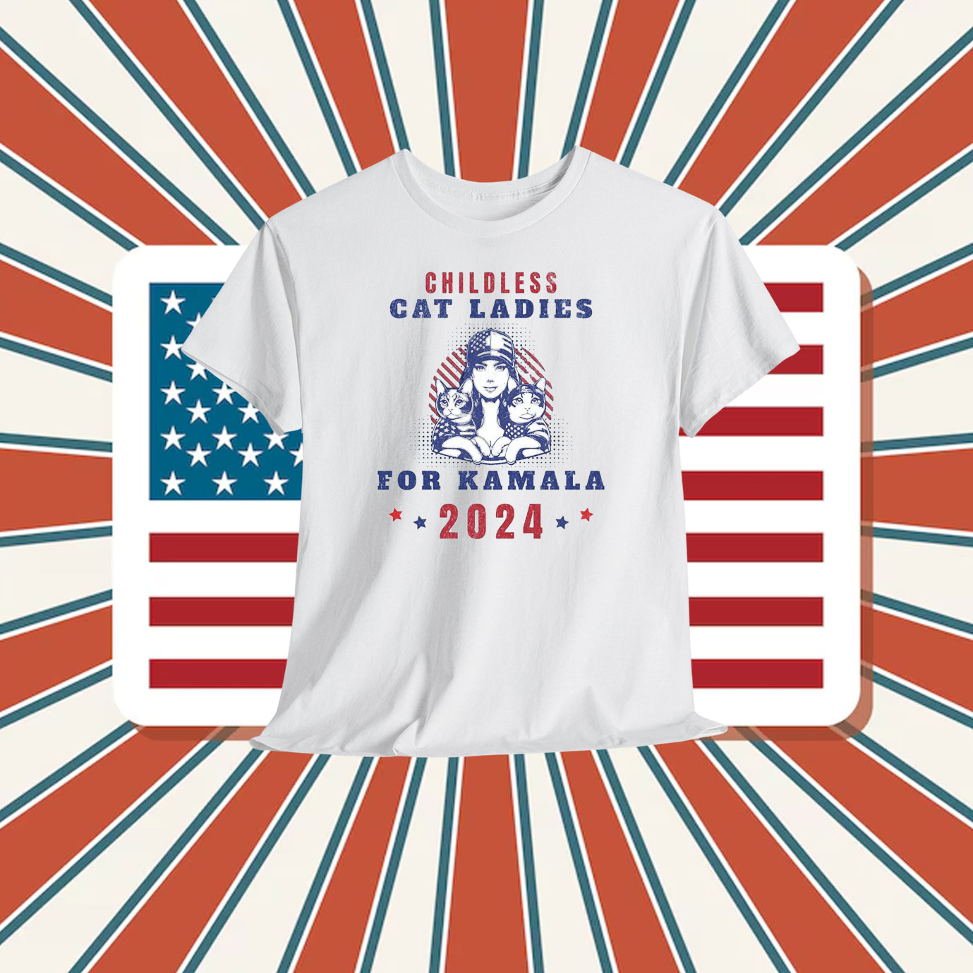 Childless Cat Ladies Png Kamala Harris Strong Shirt