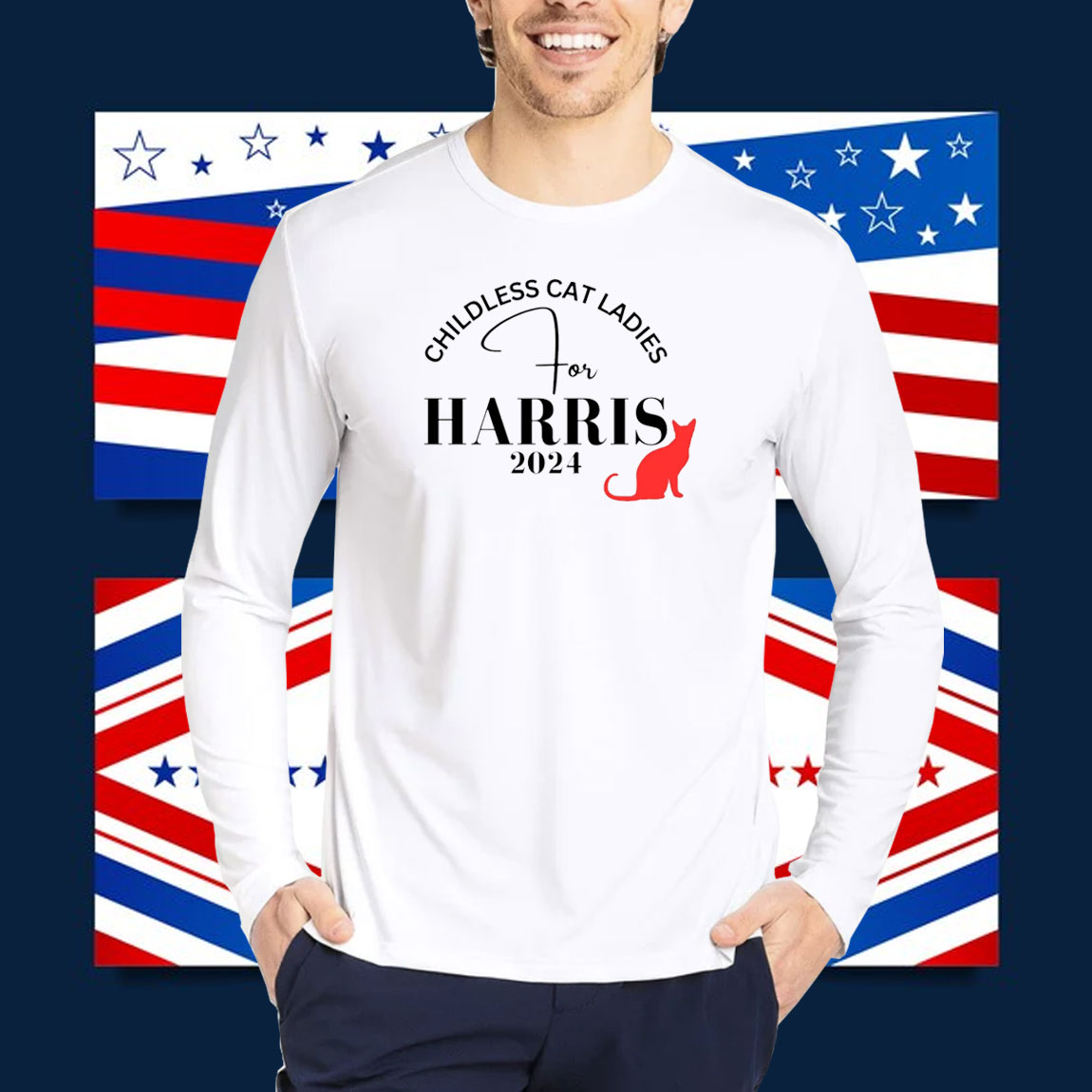 Childless Cat Ladies TShirt, Kamala Harris Tee, USA Election 2024 Shirt
