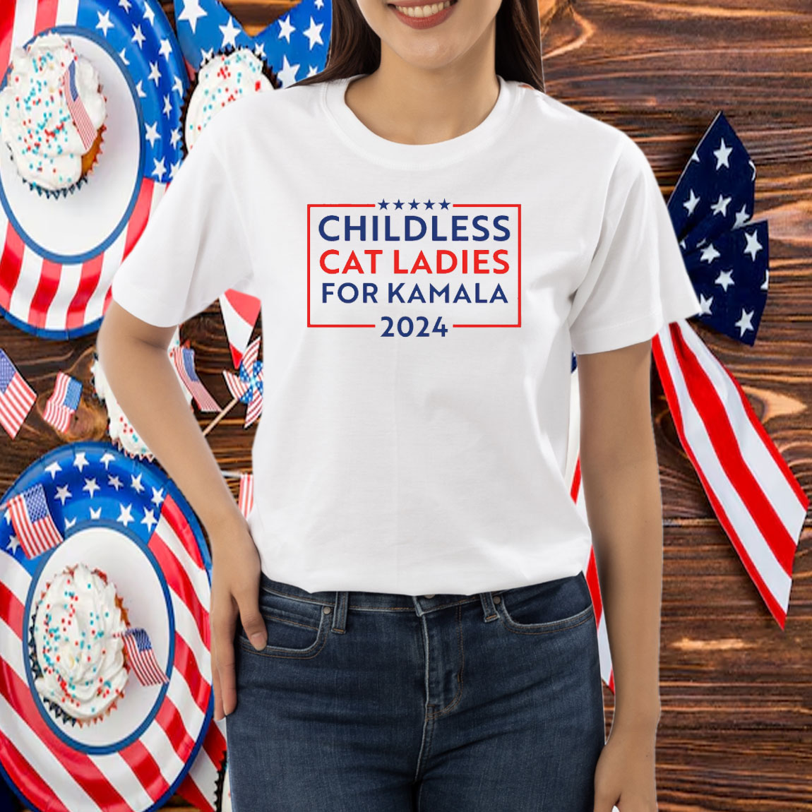 Childless Cat Ladies for Kamala T-Shirt, Kamala Harris Cat Lady Shirt
