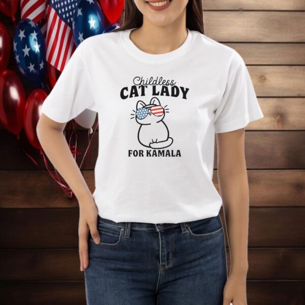 Childless Cat Lady For Kamala Shirt, Vote Blue 2024, Democrat Shirt