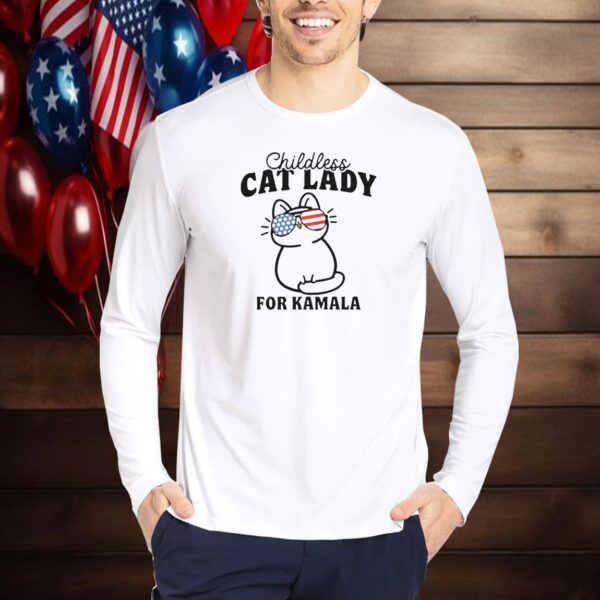 Childless Cat Lady For Kamala Shirt, Vote Blue 2024, Democrat Shirt
