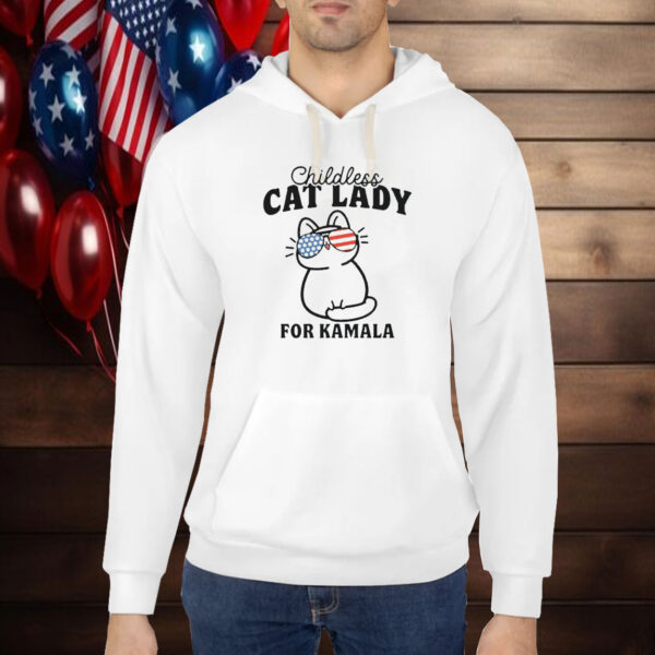 Childless Cat Lady For Kamala Shirt, Vote Blue 2024, Democrat Shirt