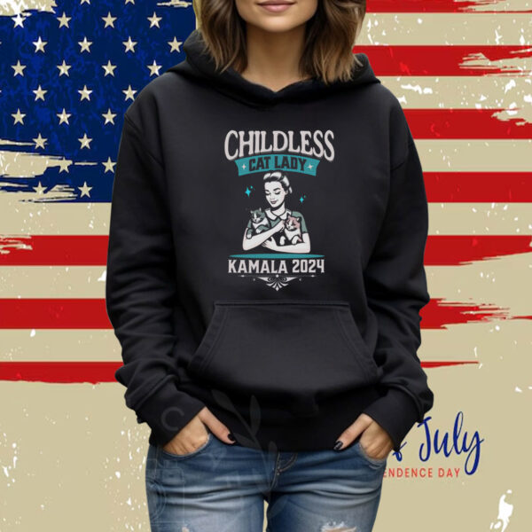 Childless Cat Lady For Kamala shirt, Retro Catlady, Kamala Harris for President Shirt