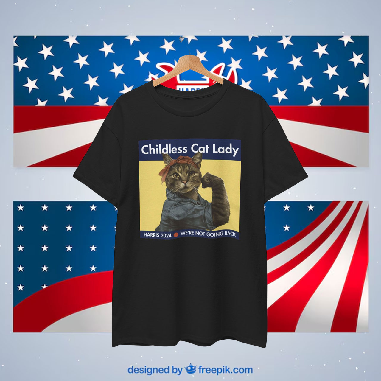 Childless Cat Lady Harris 2024 We're Not Going Back Classic Shirt