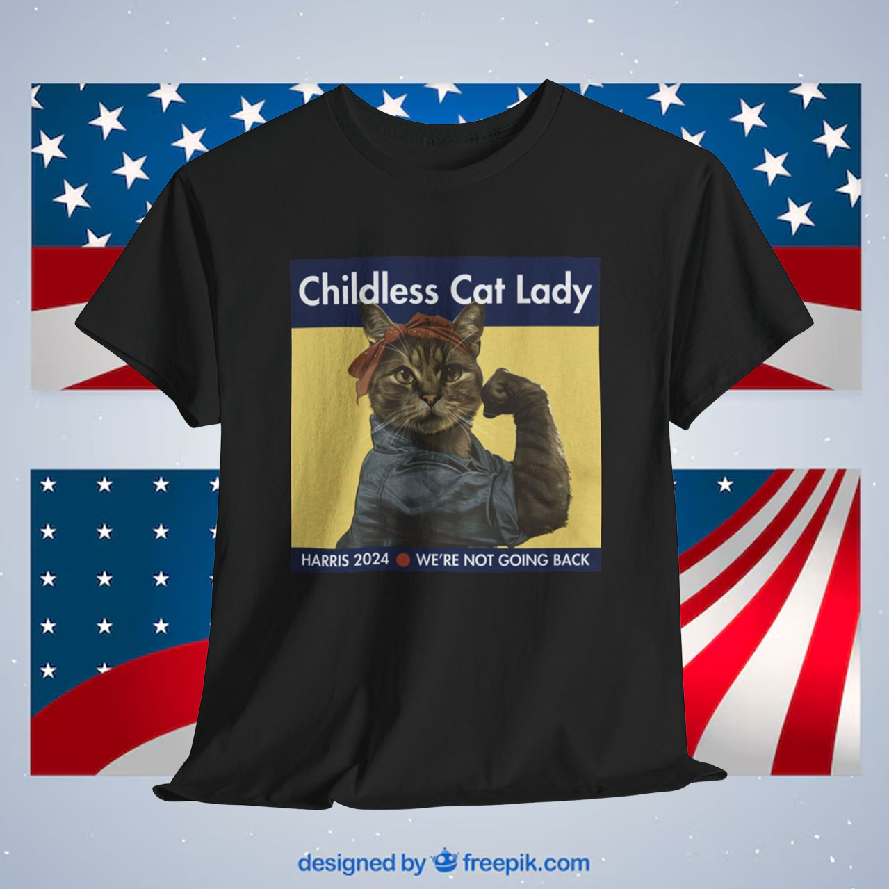Childless Cat Lady Harris 2024 We're Not Going Back Classic Shirt