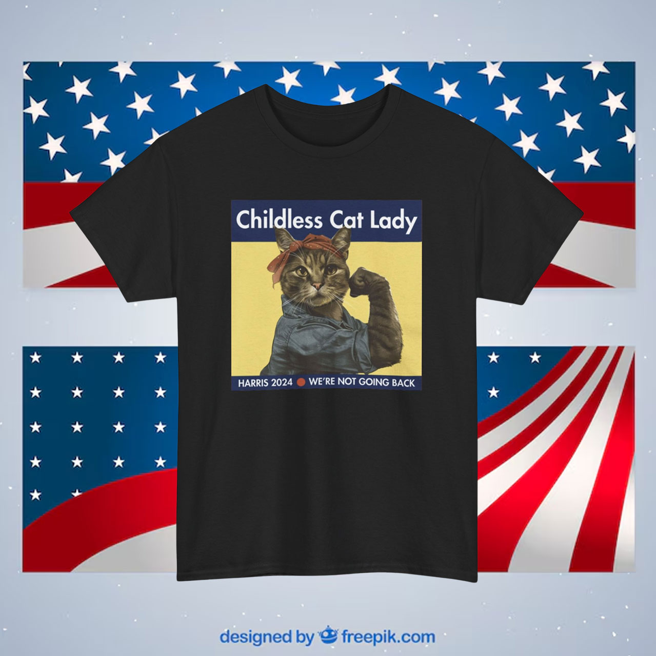 Childless Cat Lady Harris 2024 We're Not Going Back Classic Shirt