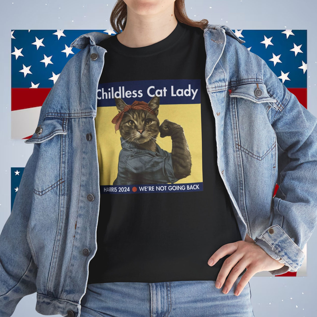 Childless Cat Lady Harris 2024 We're Not Going Back Classic Shirt