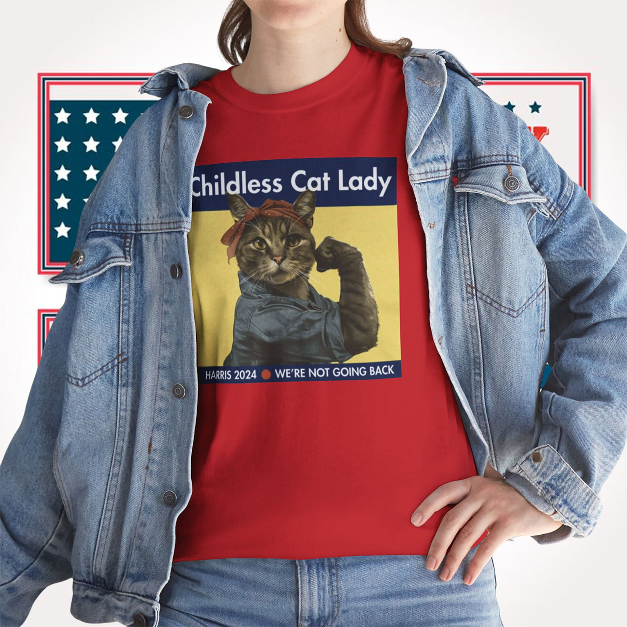 Childless Cat Lady Harris 2024 We're Not Going Back Unisex Shirt