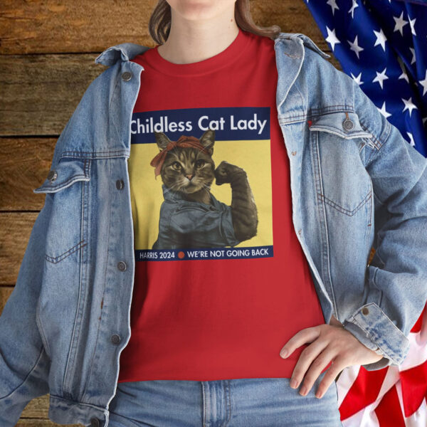 Childless Cat Lady Harris 2024 We’re Not Going Back Shirt
