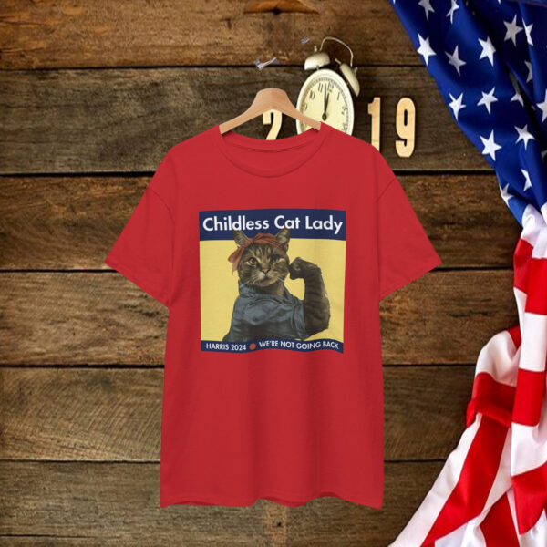 Childless Cat Lady Harris 2024 We’re Not Going Back Shirt
