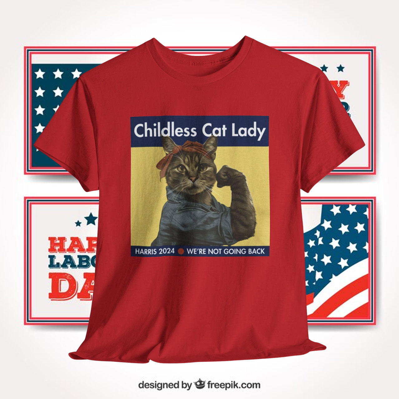 Childless Cat Lady Harris 2024 We're Not Going Back Unisex Shirt