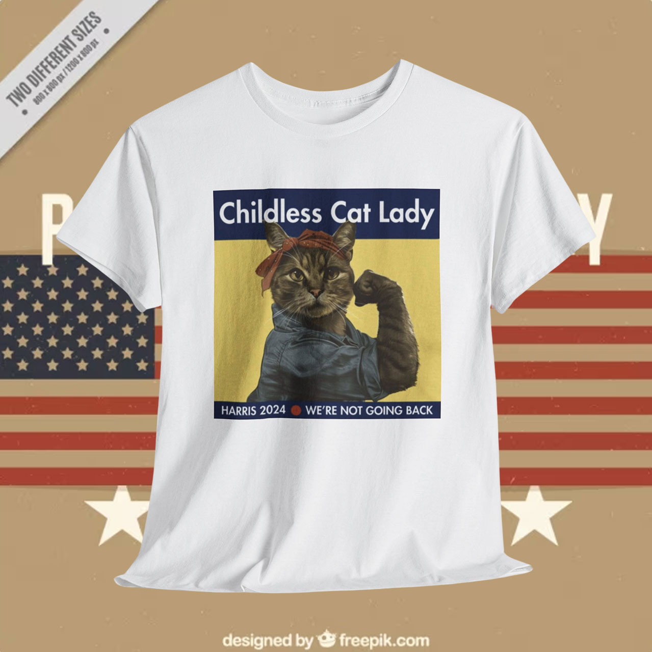 Childless Cat Lady Harris 2024 We're Not Going Back Womens Shirt