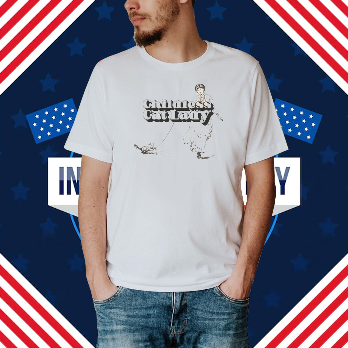Childless Cat Lady Kamala Harris 2024 Feminist Boxy Shirt