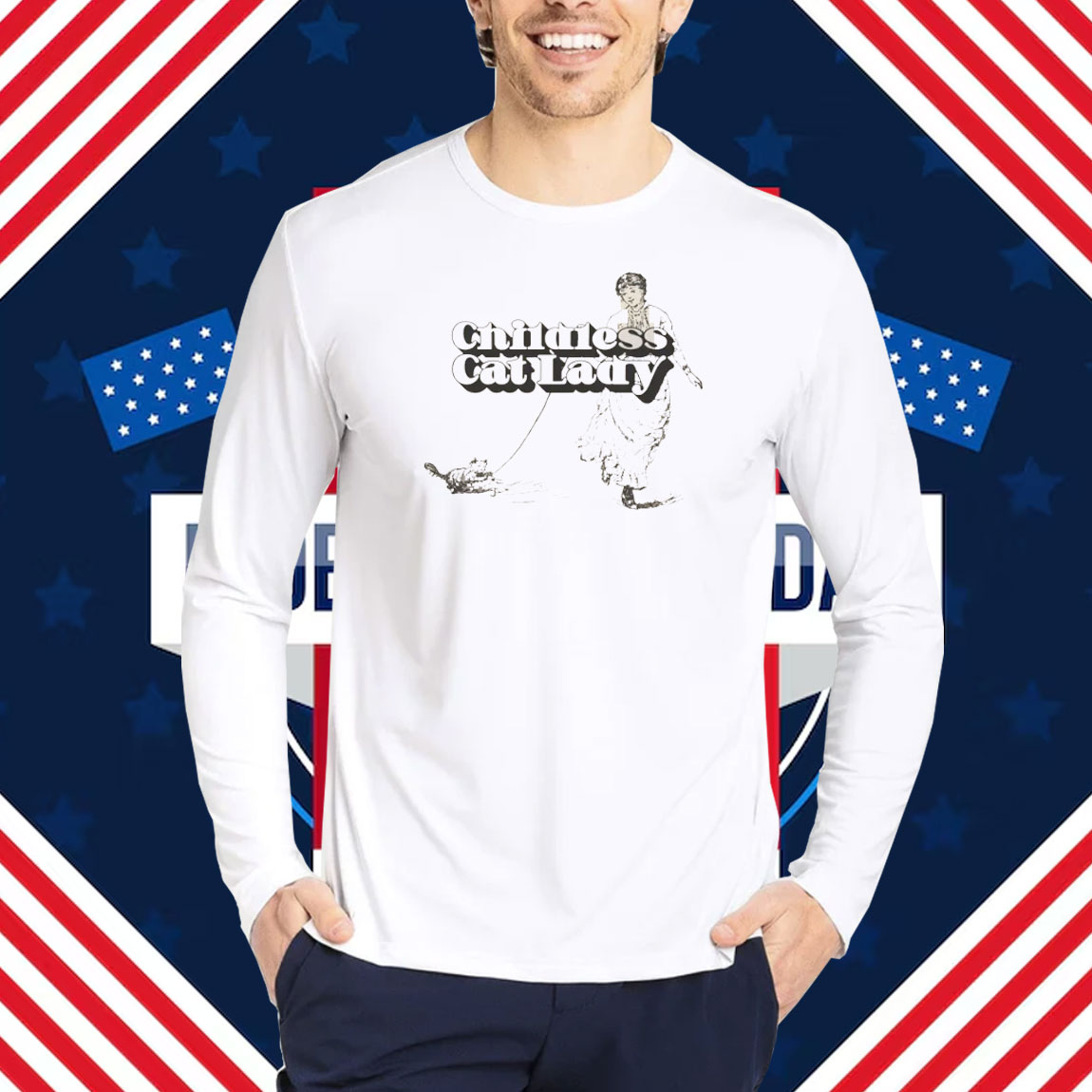 Childless Cat Lady Kamala Harris 2024 Feminist Boxy Shirt