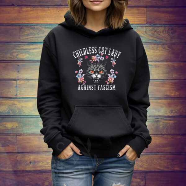 Childless Cat Lady Racerback Tank Top, Against Fascism Shirt
