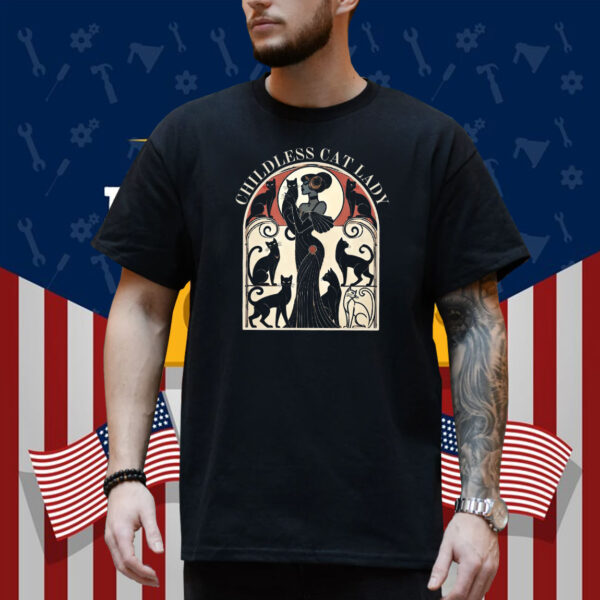 Childless Cat Lady Shirt for Kamala Harris 2024 Classy Kamala Stepmom Shirt