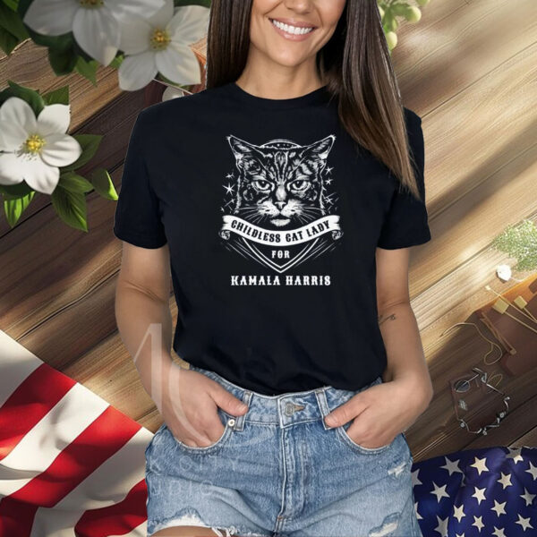 Childless Cat Lady T-shirt, Vote Kamala 2024, Feminist Voting Shirt