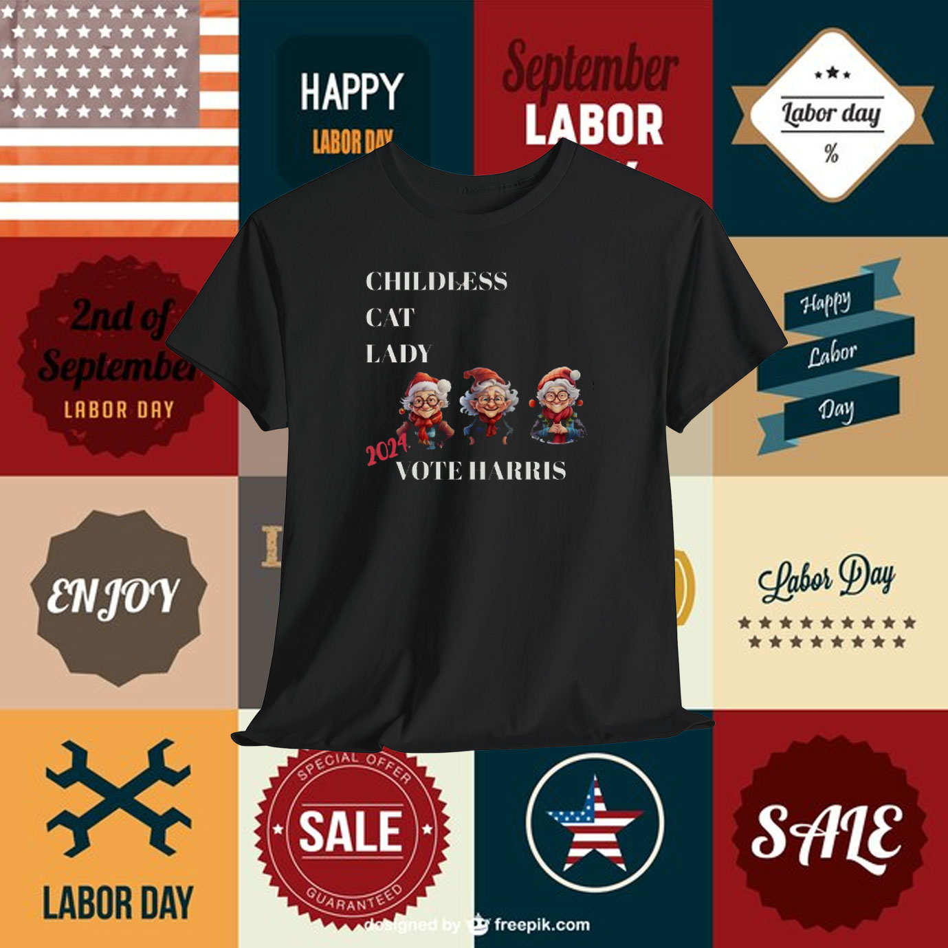 Childless Cat Lady for Kamala Harris Shirt 2024 Cat Lady Shirt