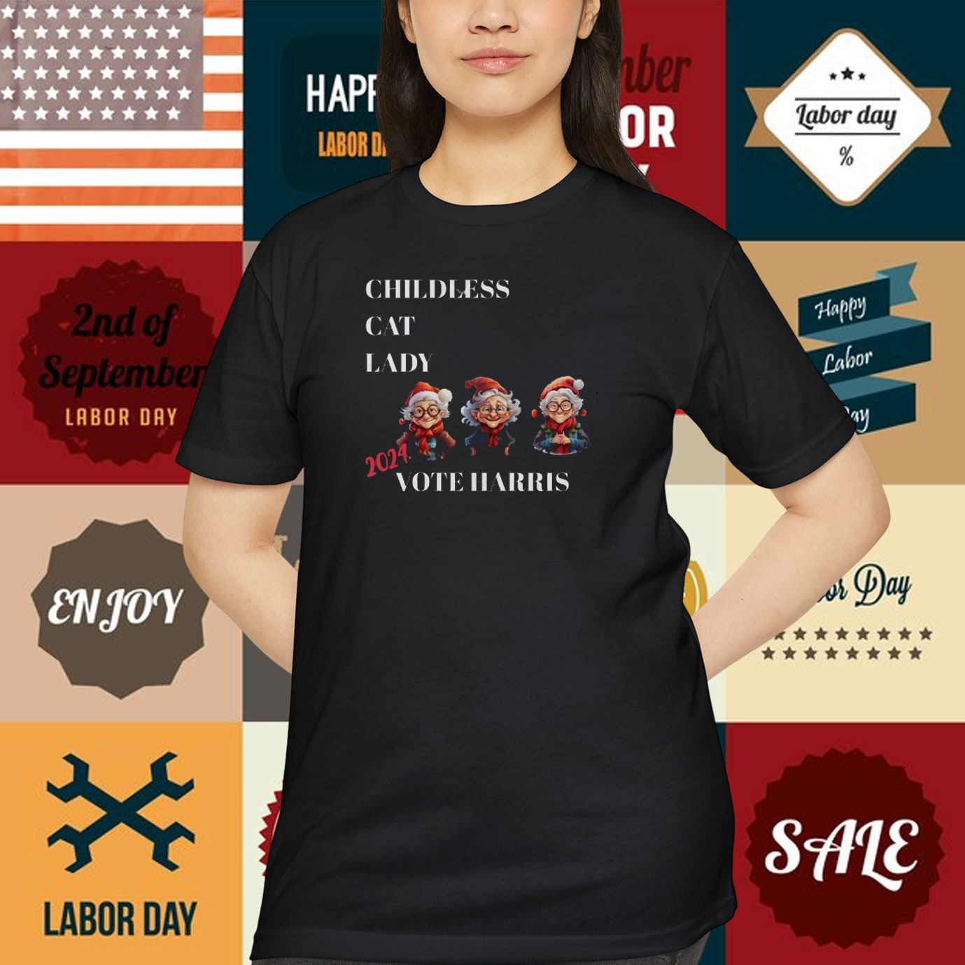 Childless Cat Lady for Kamala Harris Shirt 2024 Cat Lady Shirt