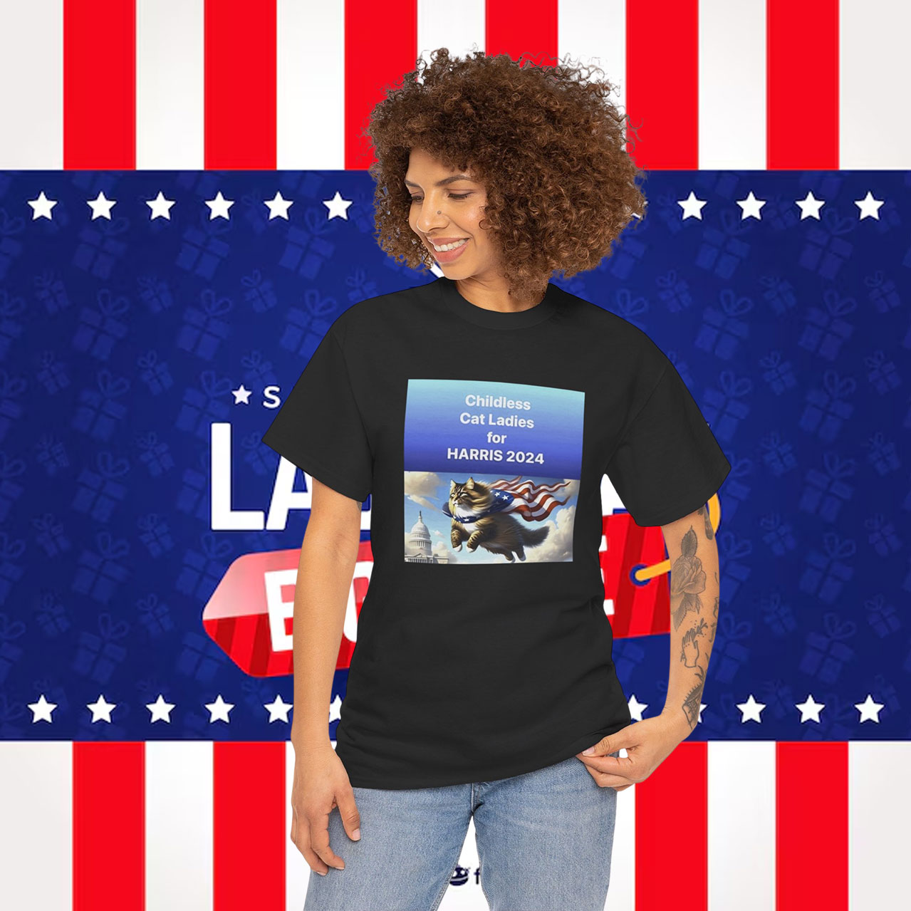 Childless For Cat Ladies For Harris President 2024 Shirt