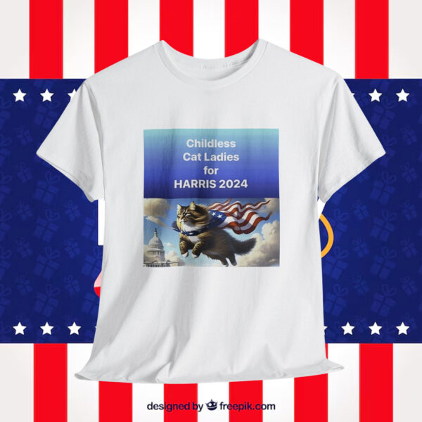 Childless For Cat Ladies For Harris President 2024 Shirt