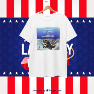 Childless For Cat Ladies For Harris President 2024 Shirt