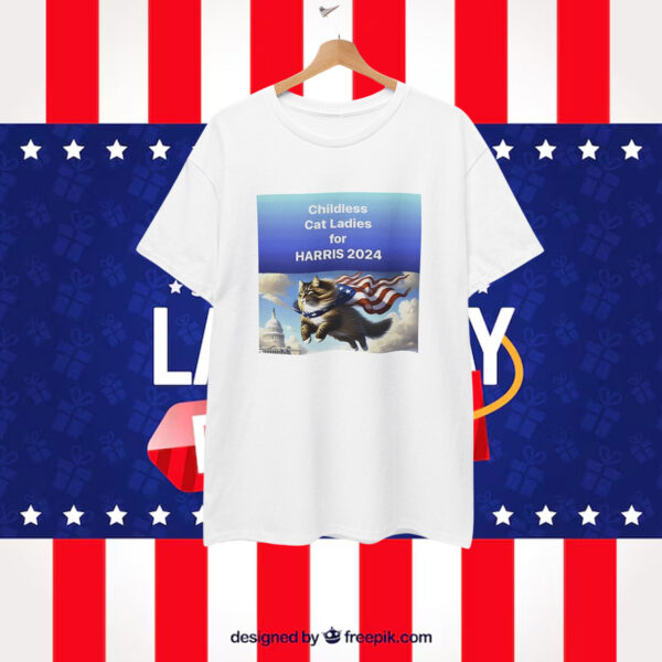 Childless For Cat Ladies For Harris President 2024 Shirt