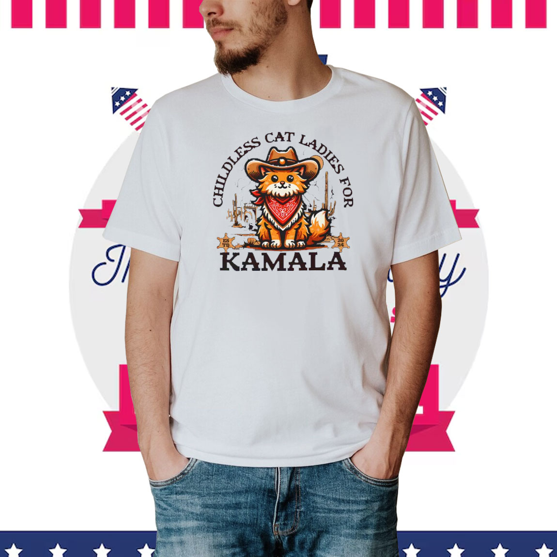 Cowboy Cat Ladies for Kamala Harris Comfort Colors T-shirt 2024 Shirt