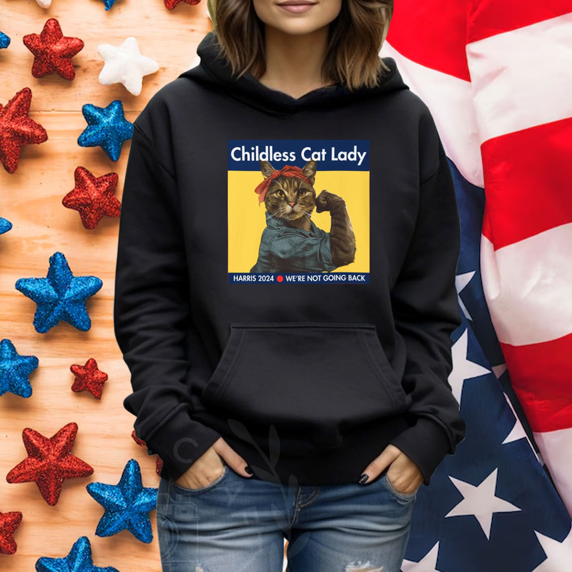 Harris 2024 T-Shirt Childless Cat Lady Kamala Harris Campaign Shirt