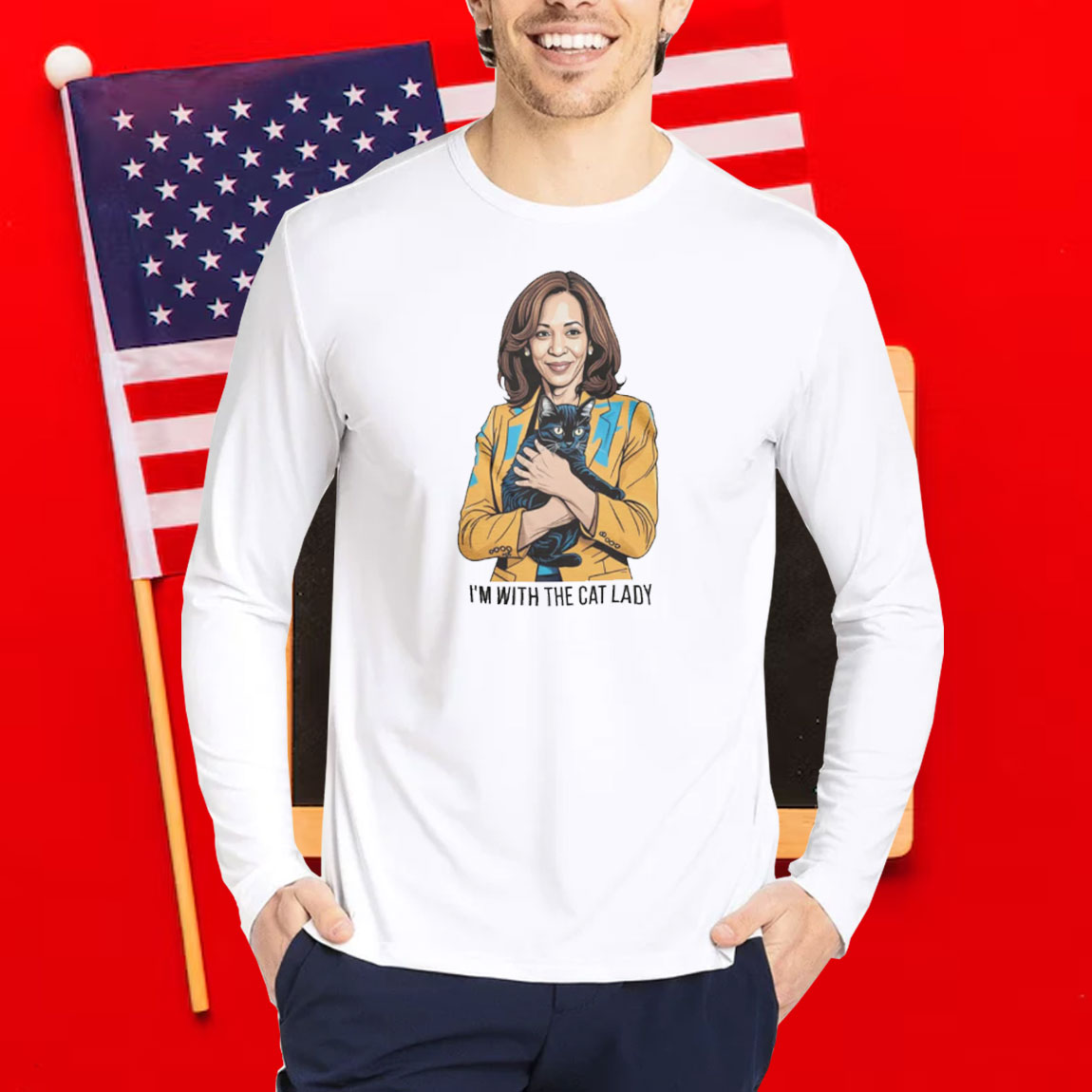 I'm with the cat lady shirt I'm with Kamala Harris T-Shirt Kamala Harris 2024 Shirt