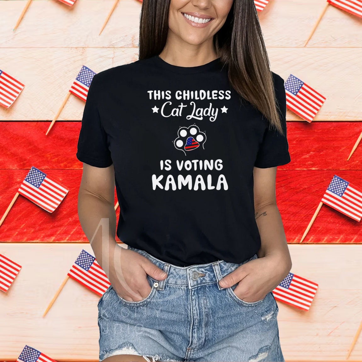 Kamala Harris 2024 Unisex, Childless Cat Lady Voting For Kamala Shirt