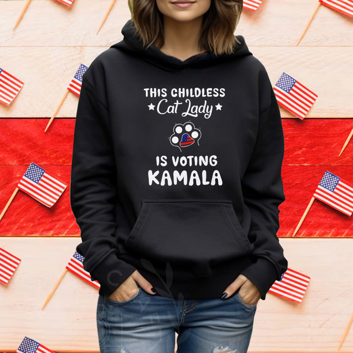 Kamala Harris 2024 Unisex, Childless Cat Lady Voting For Kamala Shirt