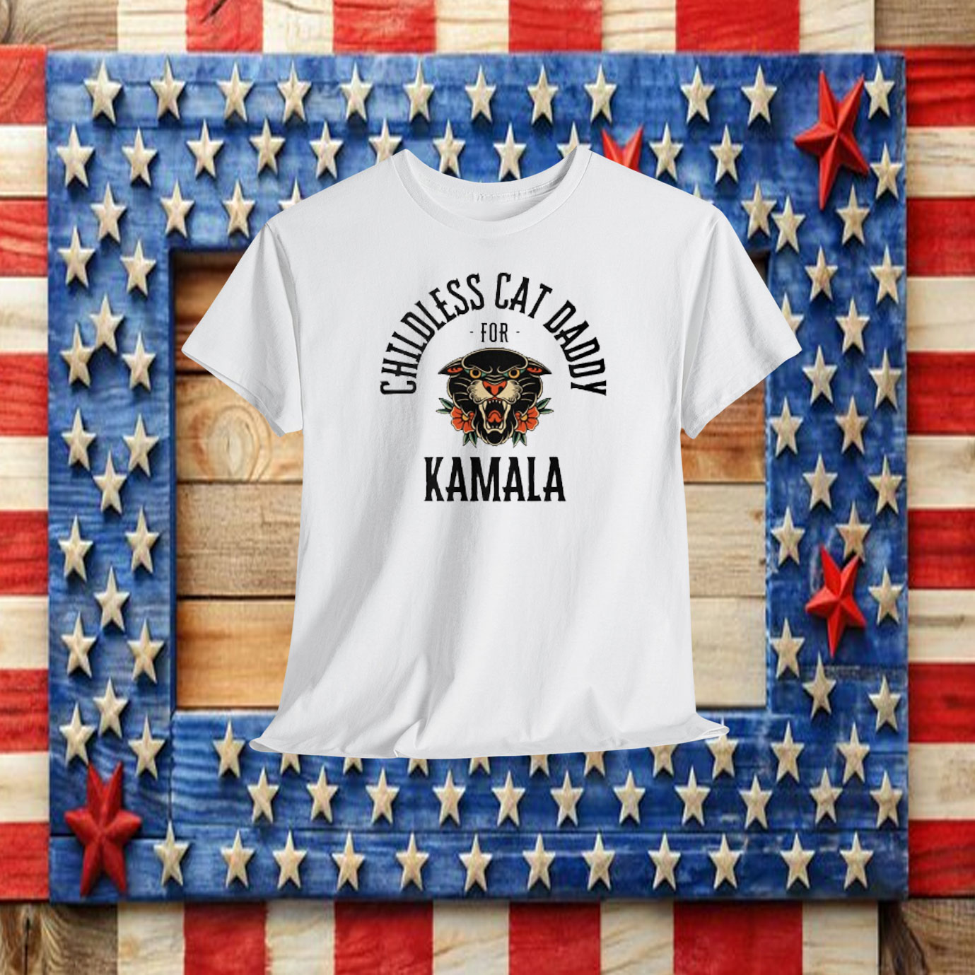 Kamala Harris Childless Cat Daddies Against Fascism Shirt