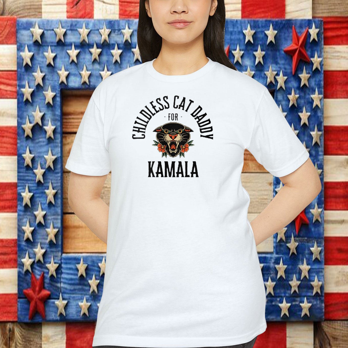 Kamala Harris Childless Cat Daddies Against Fascism Shirt