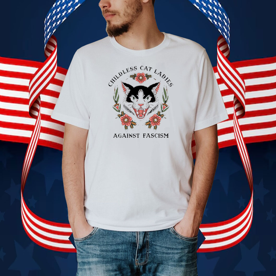 Kamala Harris Childless Cat Ladies Against Fascism Shirt