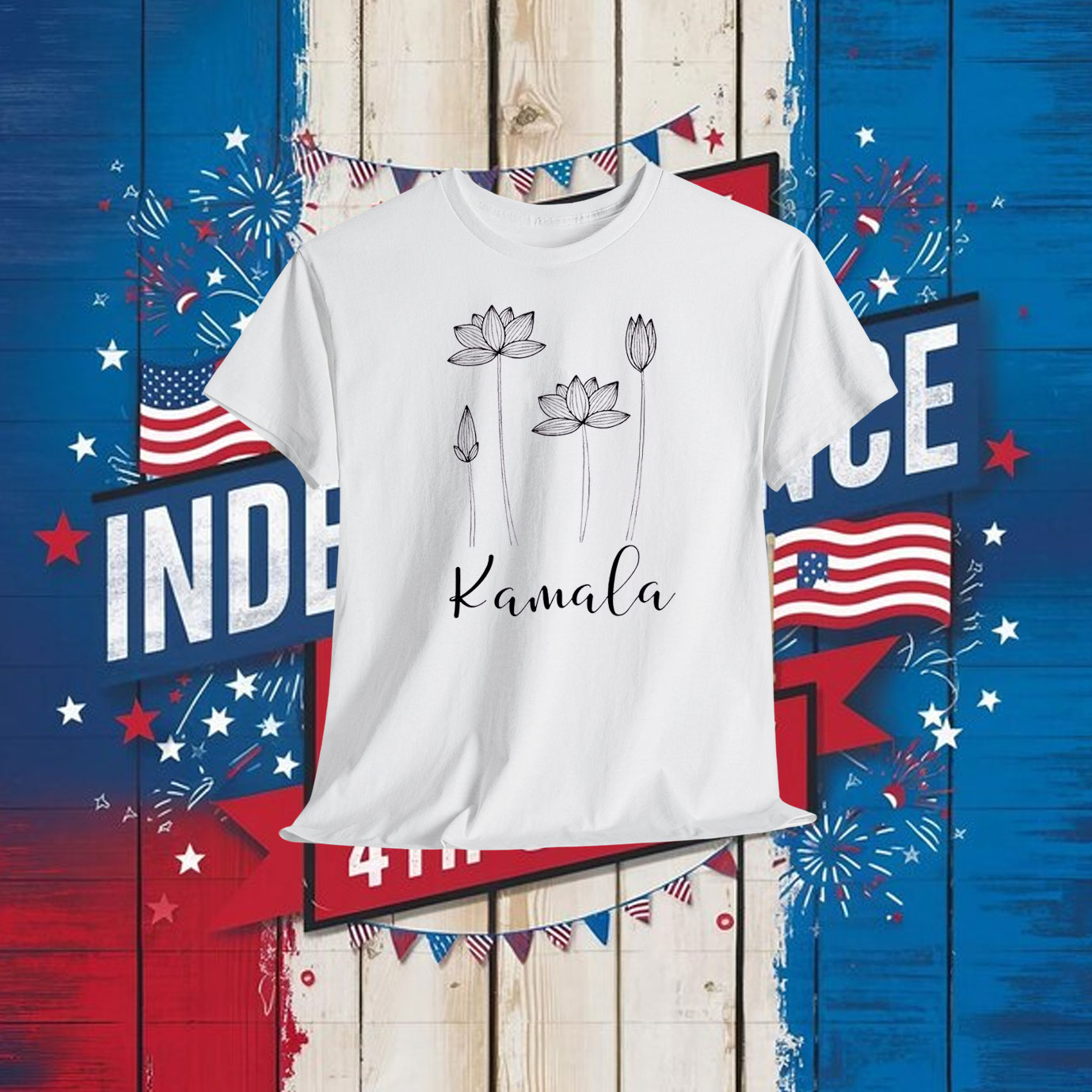 Kamala Harris Lotus T-Shirt | 2024 Election for President Shirt