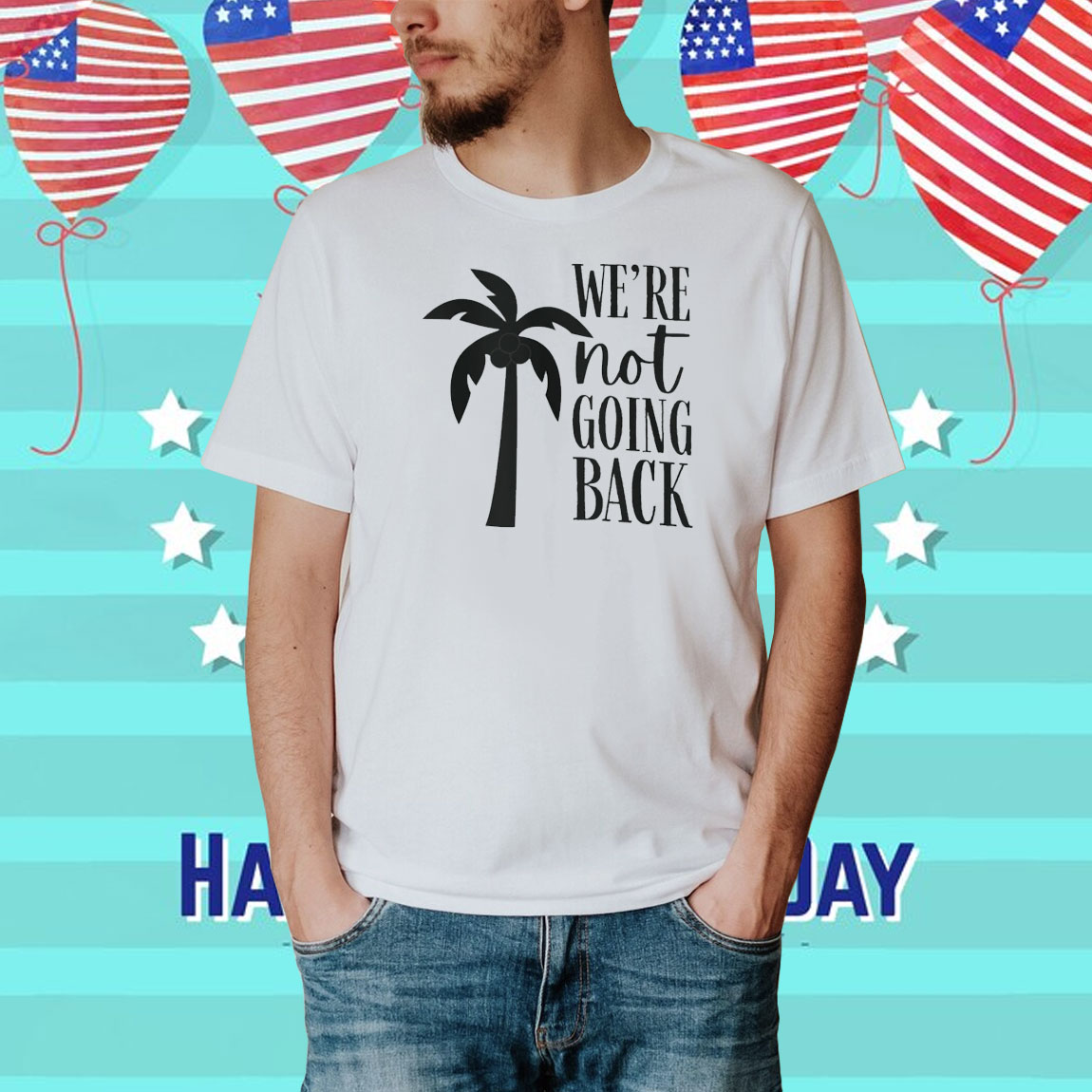 Kamala Harris Slogan Shirt | We're Not Going Back with Coconut Tree Symbol Shirt