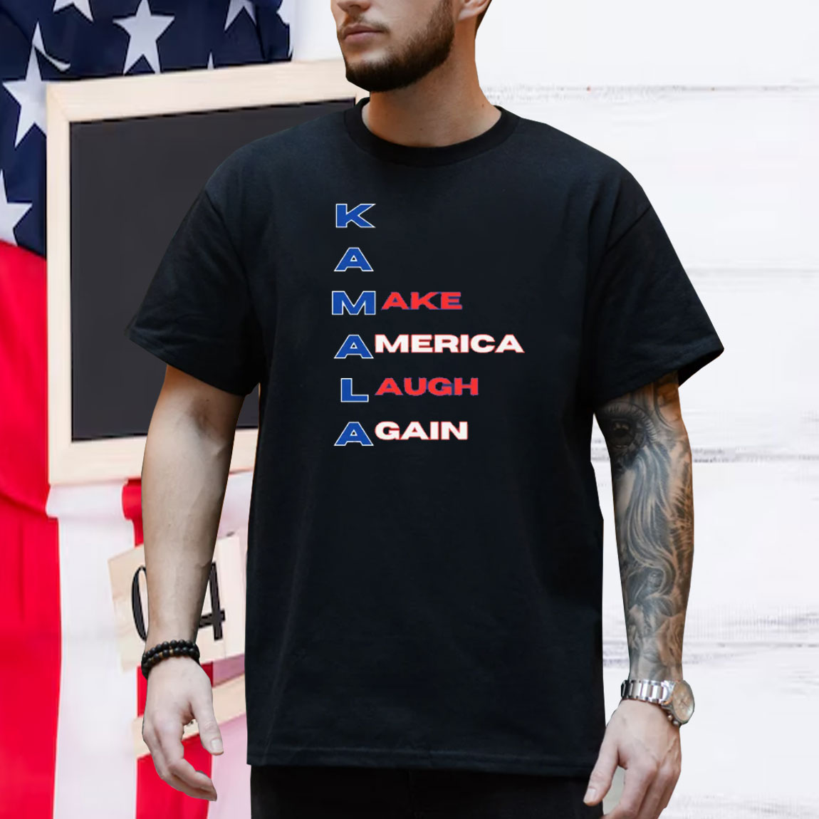 Kamala: Make America Laugh Again America Flag Colors Shirt