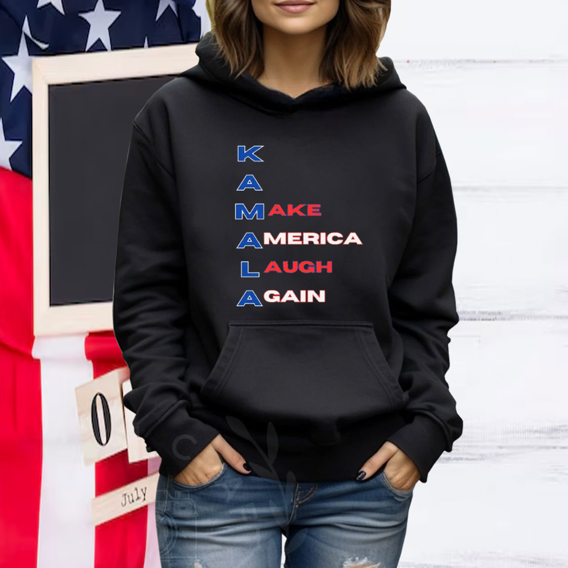 Kamala: Make America Laugh Again America Flag Colors Shirt