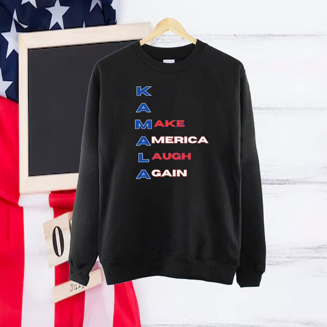 Kamala: Make America Laugh Again America Flag Colors Shirt